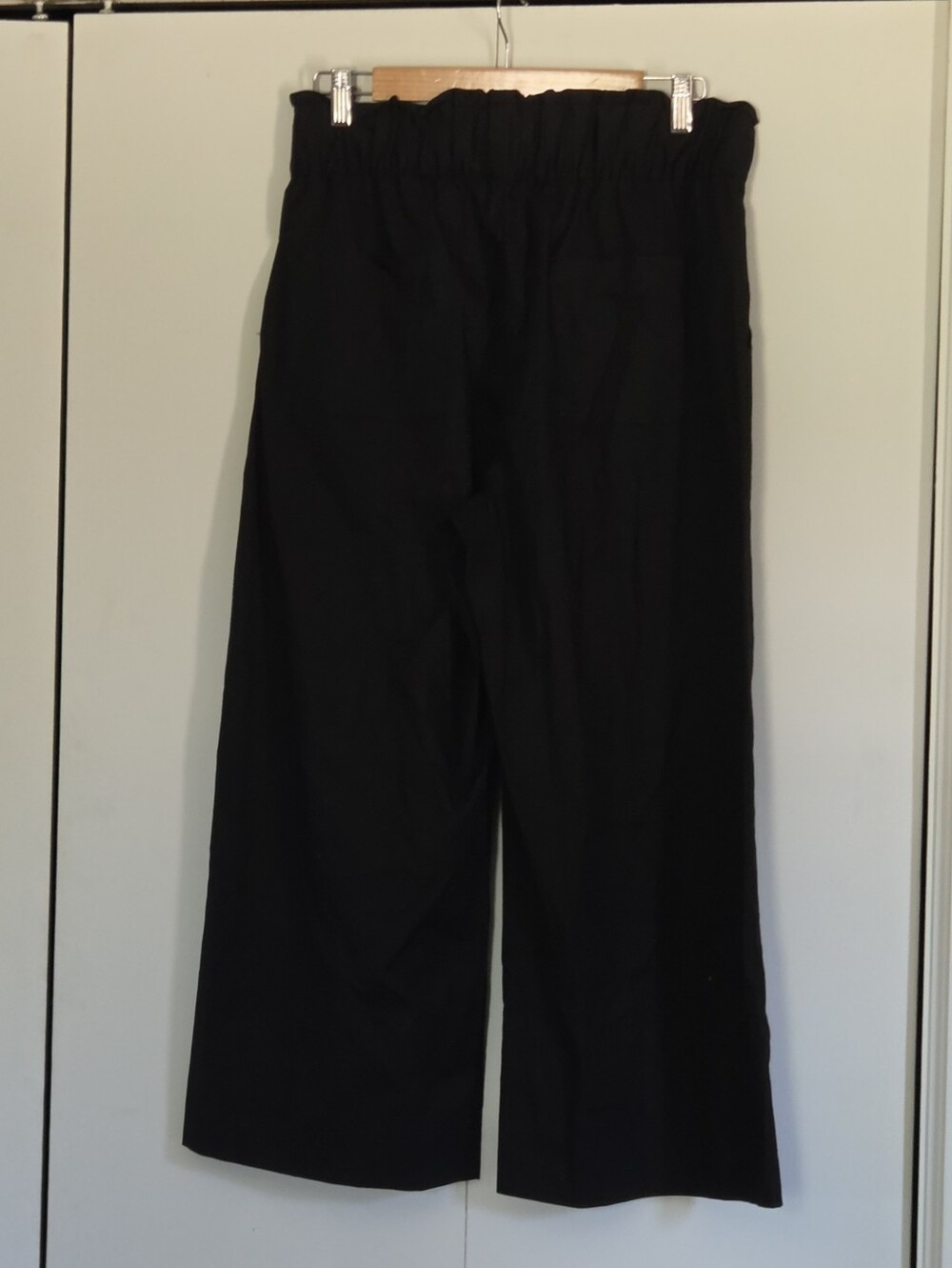 Quiet Culture Wide Leg Black Linen-Blend Pull-On Pants - Picture 3 of 4